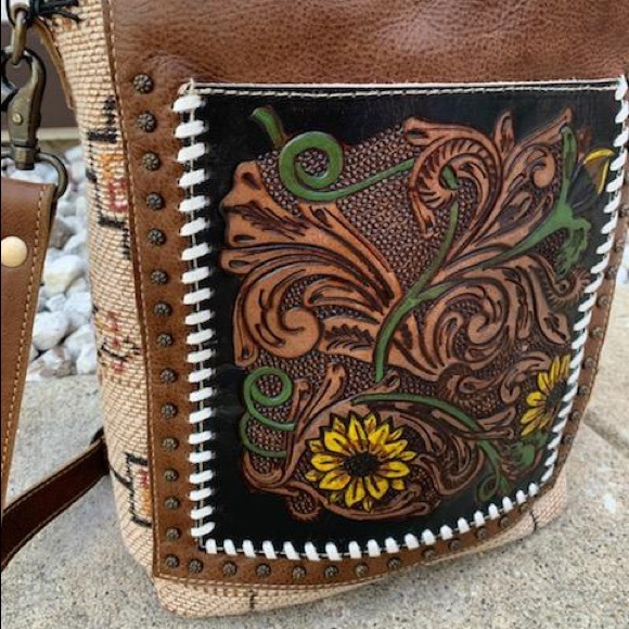 New Bohemian Floral Western Print Tote Bag Handbag - Picture 14 of 14